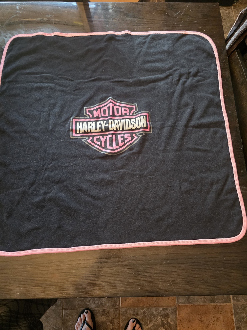 Harley-Davidson Black & Pink Logo Baby Blanket